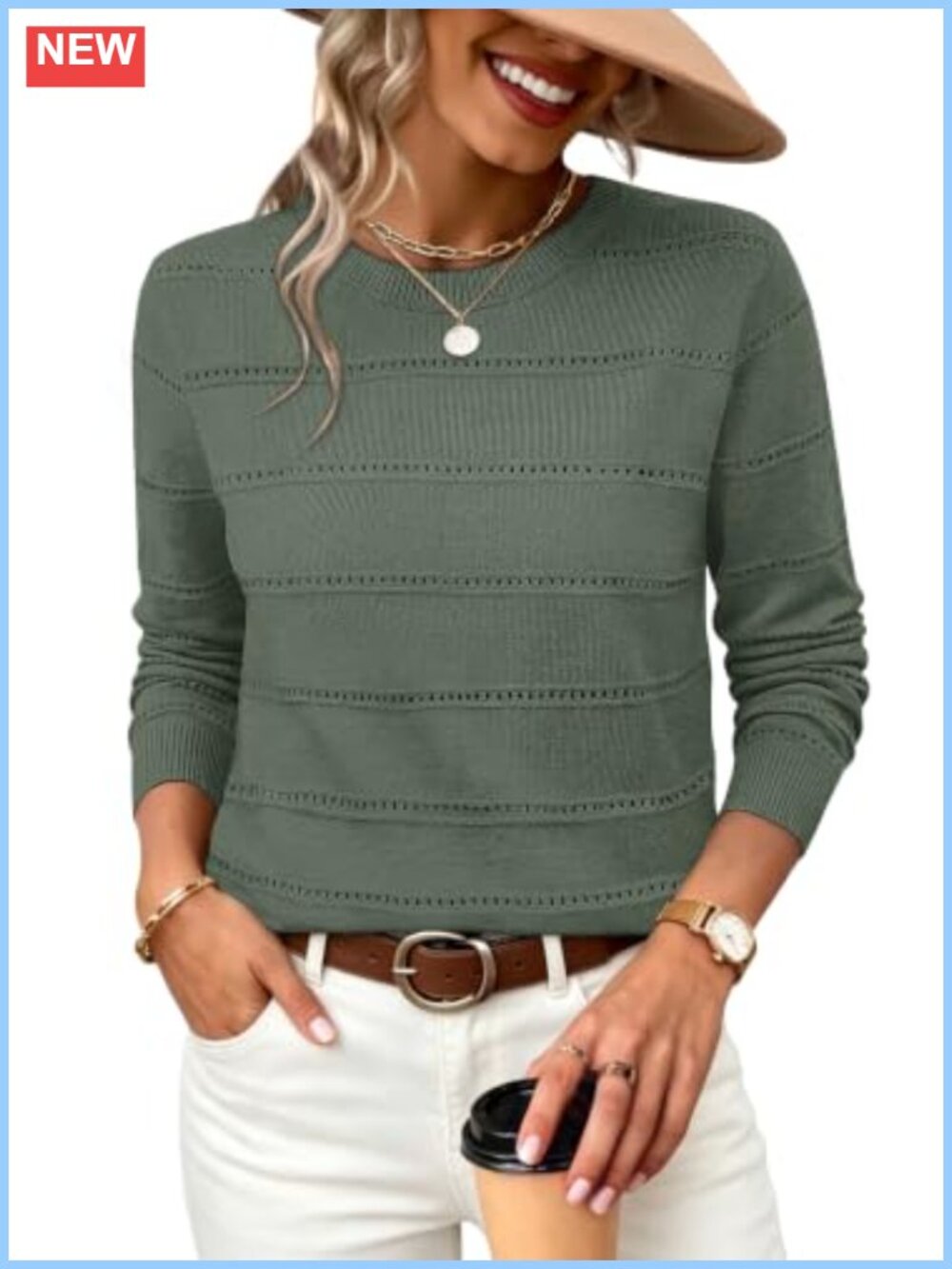 Women's Hollow Out Knit Sweater Pullover Lightweight